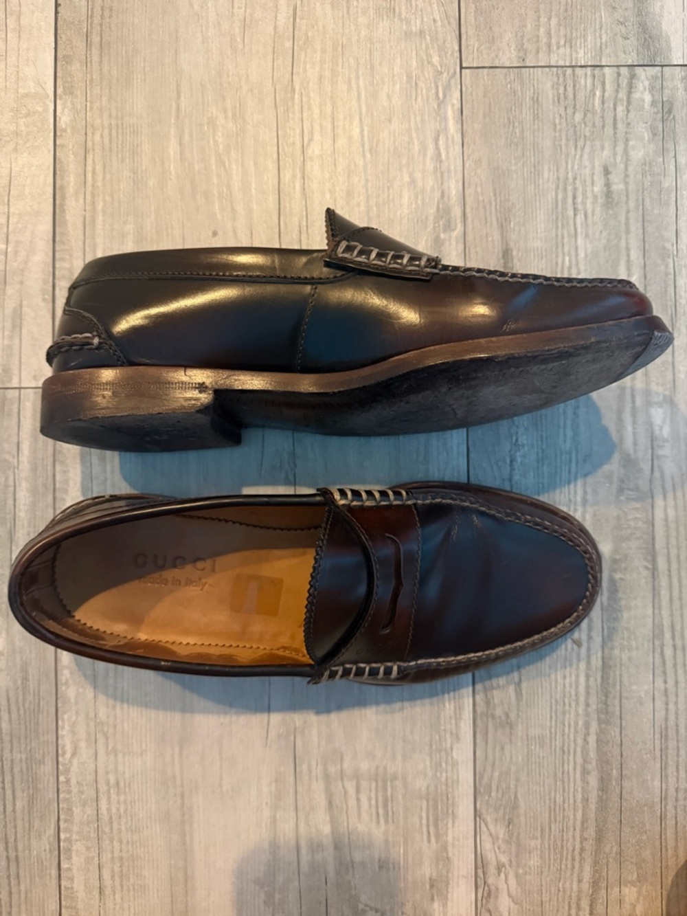 Gucci Men’s Brown Leather Penny Loafers - Picture 5 of 7